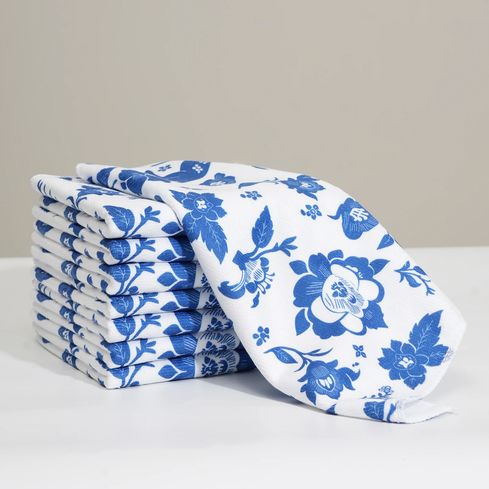 

1/3/5 шт. ультратонкое волокнистое полотенце для рук в национальном стиле, впитывающее, не выпадающее, чистящее полотенце с принтом для гостиной и кухни