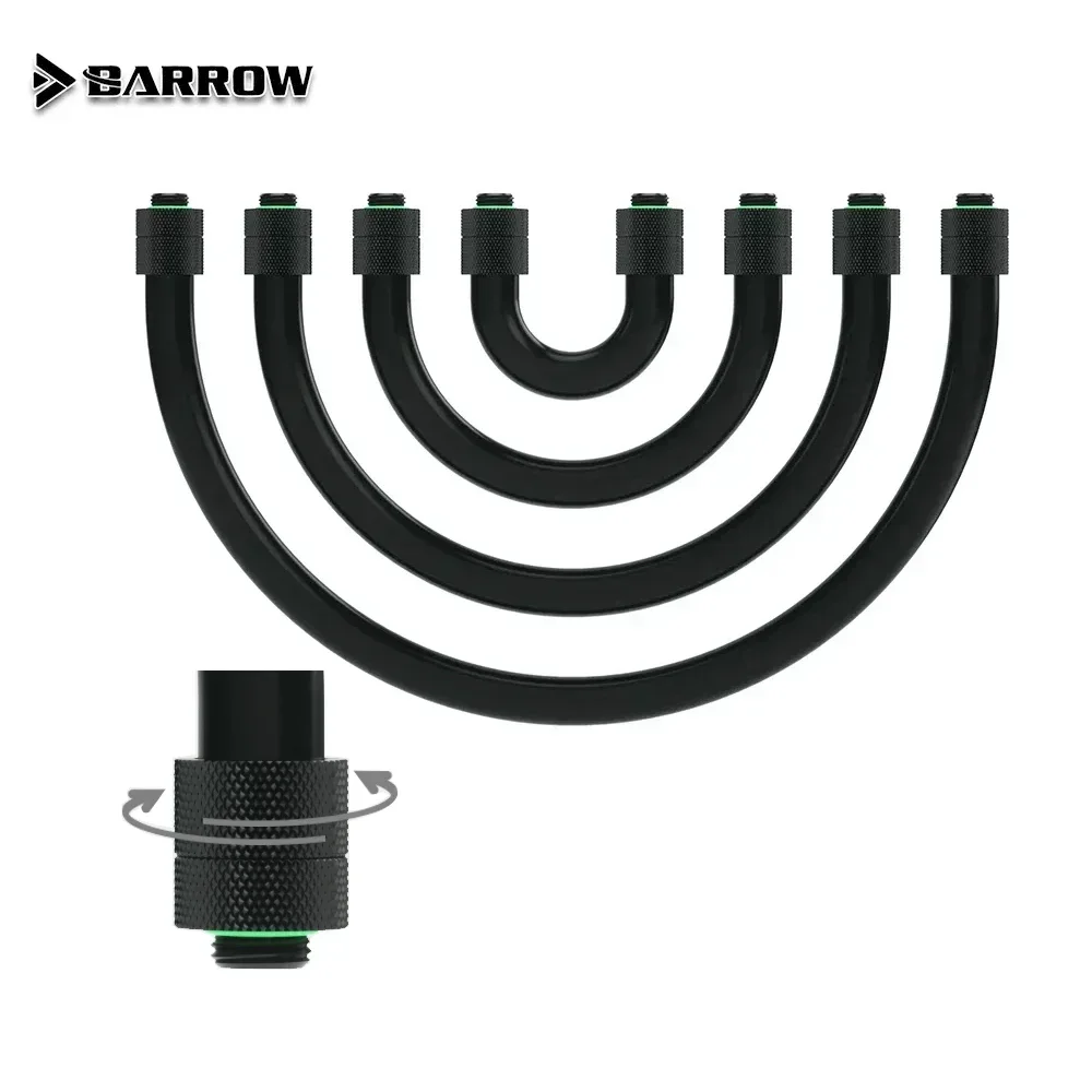 BARROW EPDM 10x16MM AIO Hose Water Cooling Soft Tube Adapter 360 degree Rotary G1/4