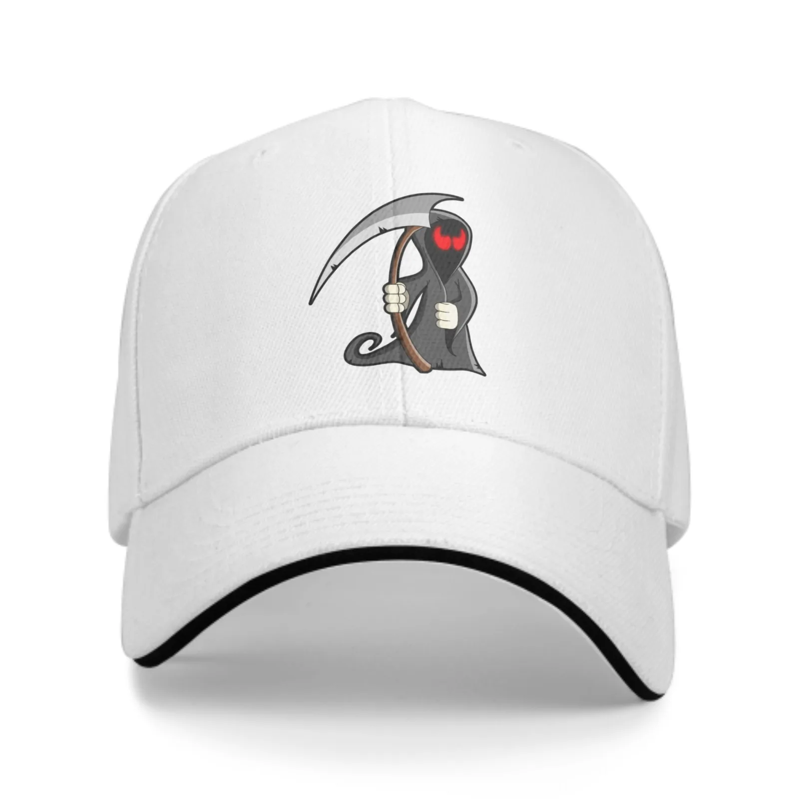 Grim Reaper Adjustable Women Men Back Closure Caps Washed Sandwich Caps Sports Outdoor Baseball Hat