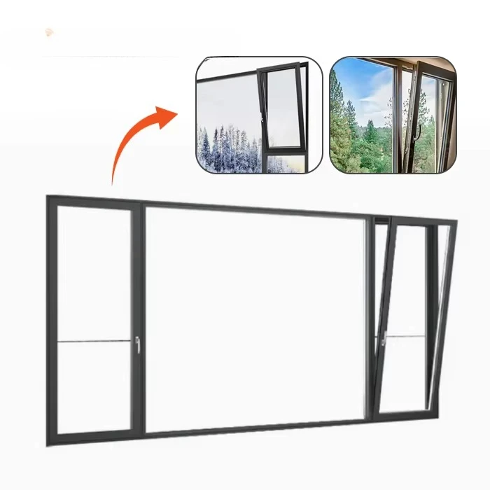 

* # Modern Aluminum Casement Window Double Glazed Swing Style Folding Screen Horizontal *