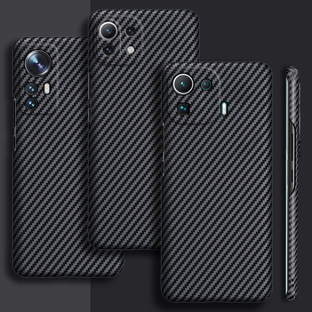 

Carbon fiber Hard Case for Xiaomi Mi 12 Pro 10S 10T 11T 11 Lite Ultra Thin Lens Protection Luxury Anti-Knock Texture Phone Cover