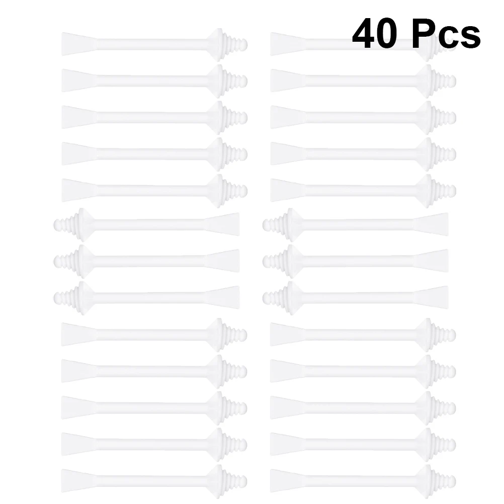 

40pcs Disposable Wax Stick for Hair Removal Nose Applicator 1 White Waxing Tools Plastic Handle Beauty Smear Rods