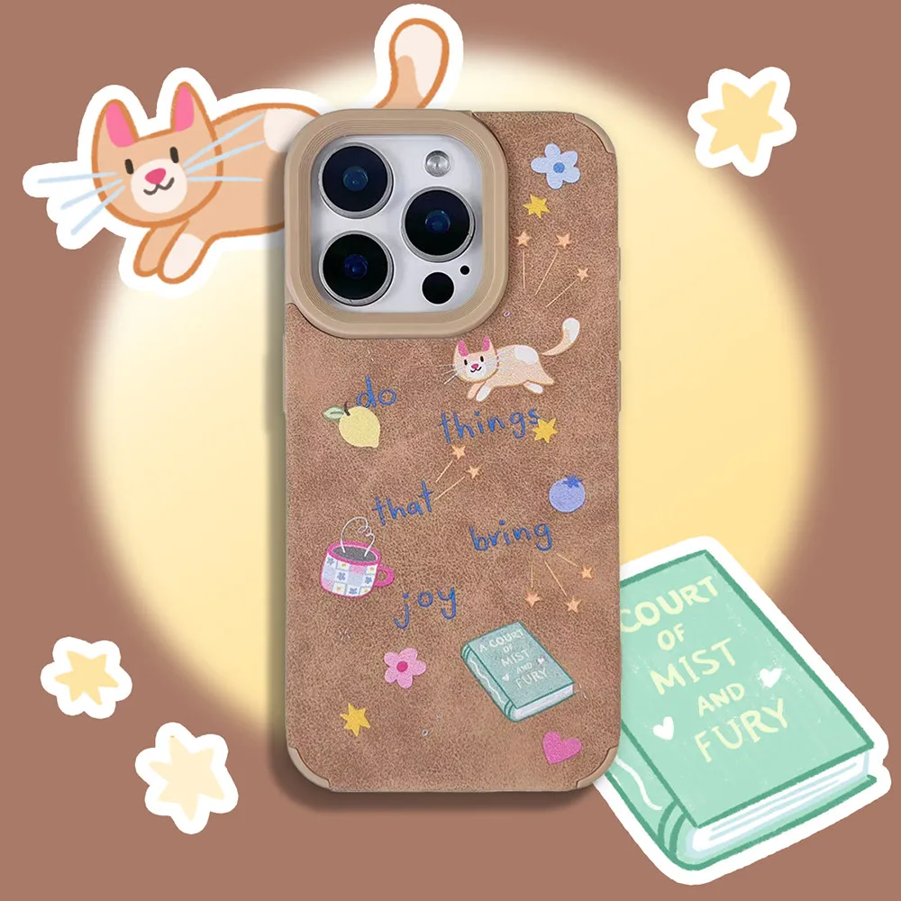 

Korean Suede Matte Leather Phone Case for iPhone 17 16 15 Pro Max 11 12 13 14 Plus Air Cover Ins Kitten Soft Bumper Male Female