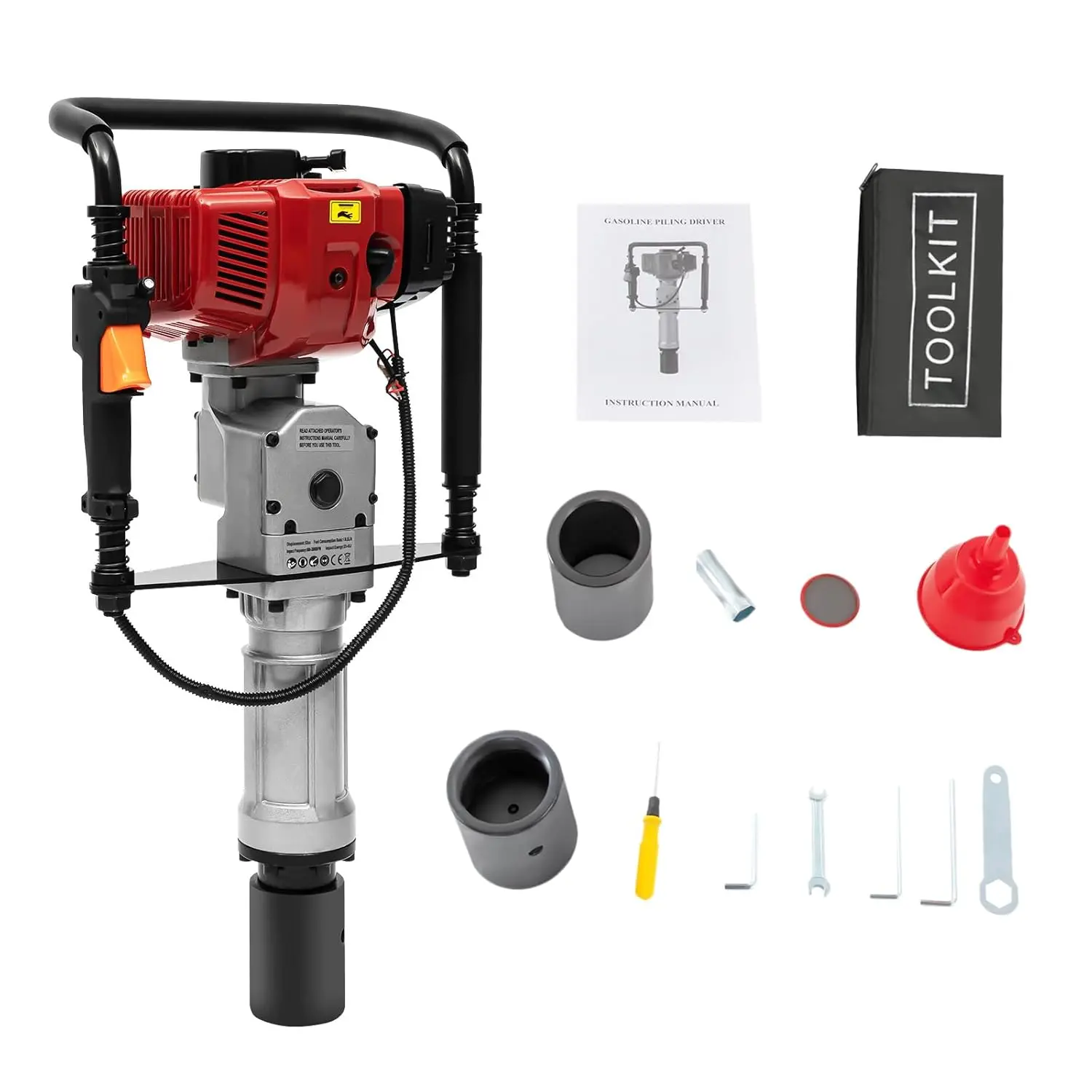 

Двухтактный бензиновый сваебойный станок 52 куб. см с двумя насадками для забивания столбов, мощностью 1900 Вт, для тяжелых работ, для забивания Т-образных и ограждающих столбов, с возможностью индивидуальной настройки