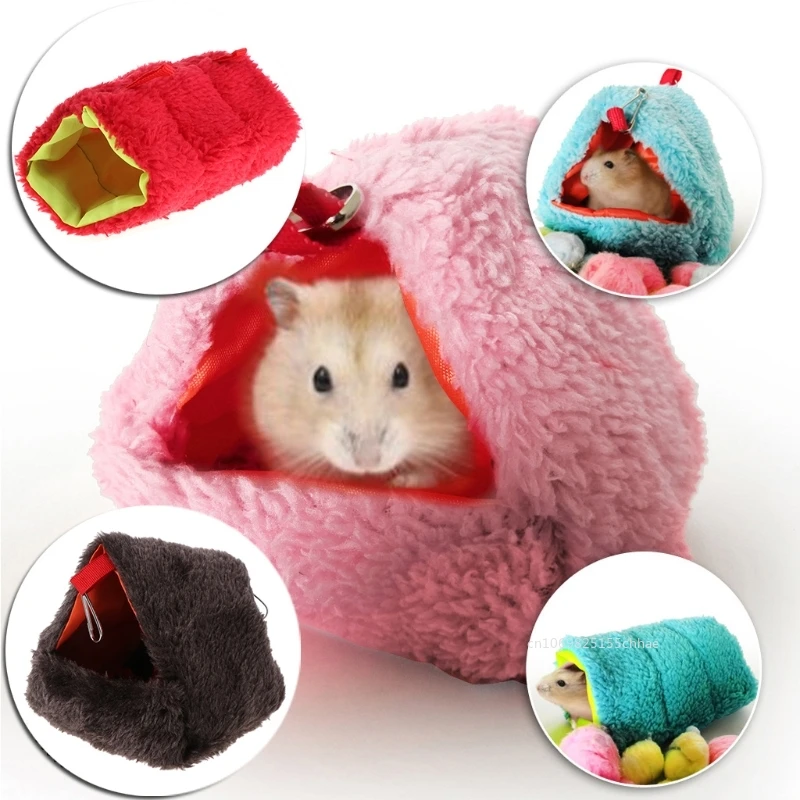 Hamsters Squirrels Honey Fluffy Velvet Winter Warm Cotton Toys Hammock Passage Tunnel Small Animals Hanging Bed Hideaway Toy