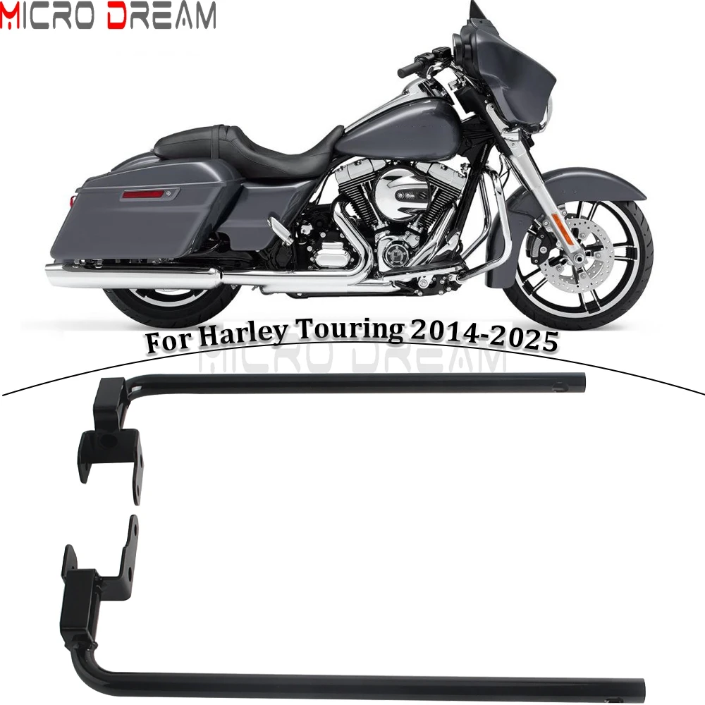 

For Harley Touring FLHR FLHTCU FLHTK FLHX FLHXS 2014-2025 Motorcycle Saddlebag Support Kit Rear Saddlebag Lower Supports Bar
