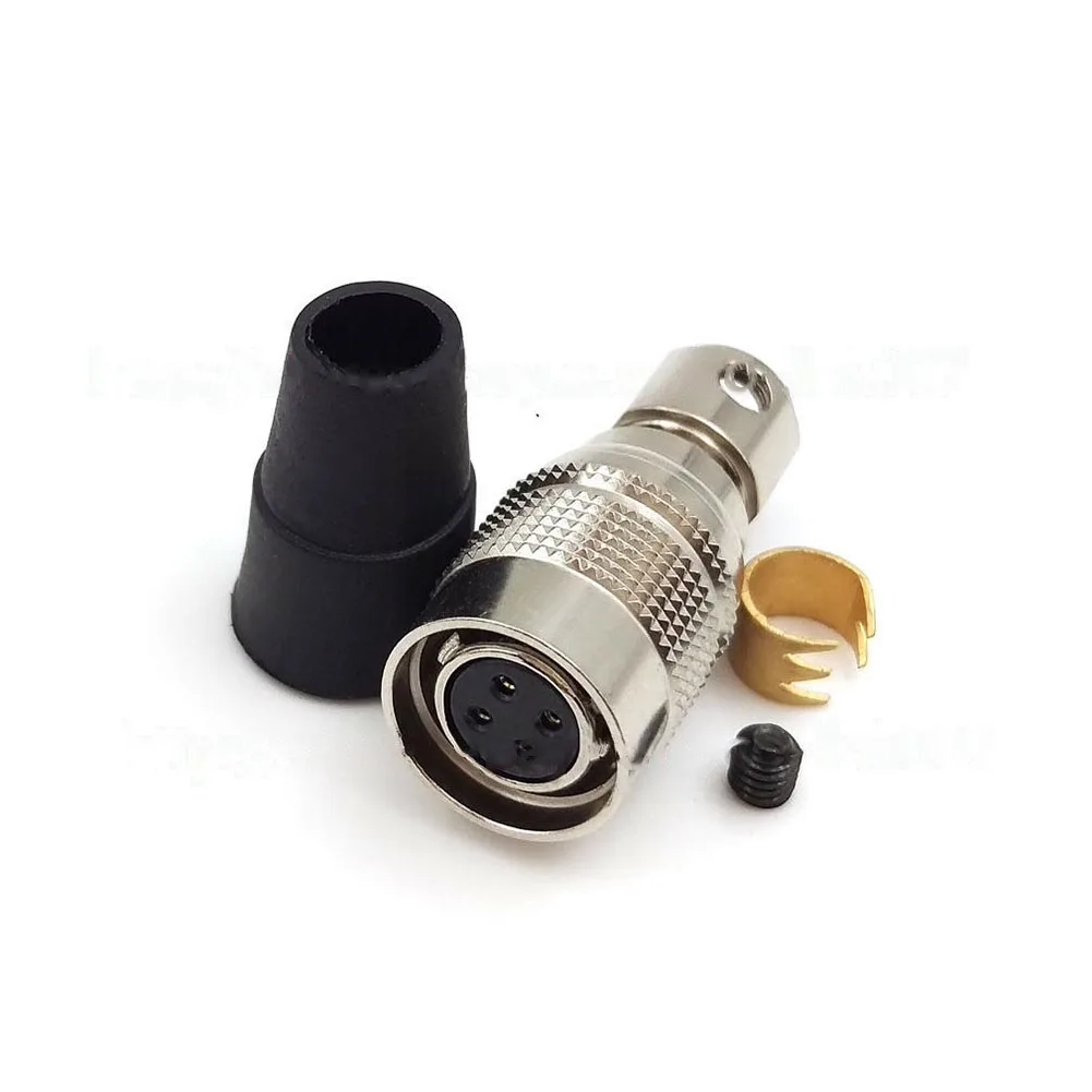 Robust HR10A7P4S Compatible Female Connector for Industrial Use Brass Gold Plated Contacts with a Maximum Cable Size of 5mm