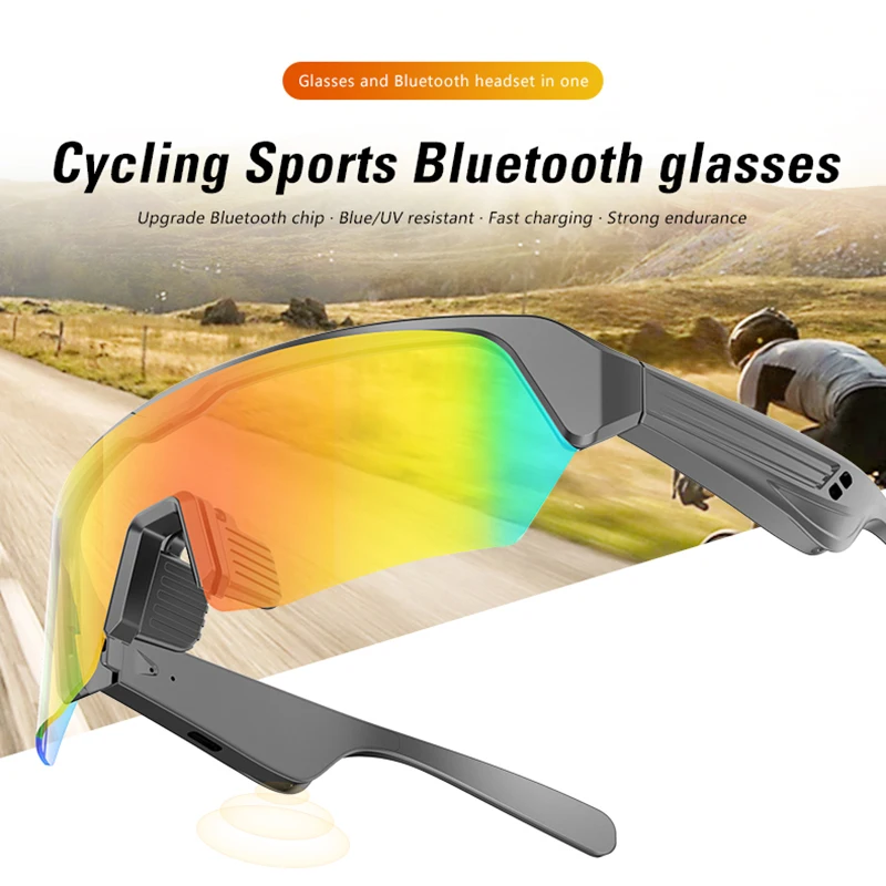 Gafas deportivas inteligentes con Bluetooth, gafas de sol para ciclismo, auriculares, llamadas, navegación, senderismo, equitación, protección UV, 2024 regalos