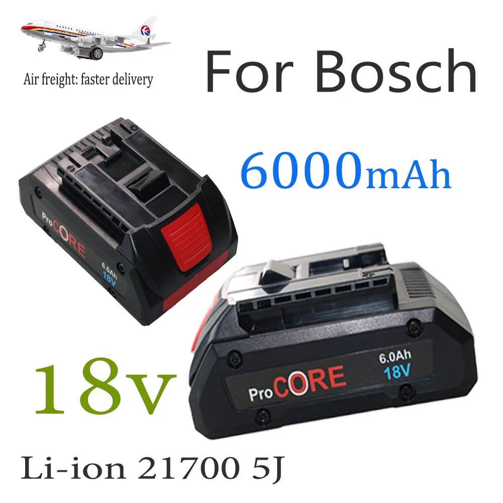 

For Bosch 18V 6.0Ah 21700 5J Li-ion Battery，Compatible BAT609 BAT618 GBA Electric Tools Replacement