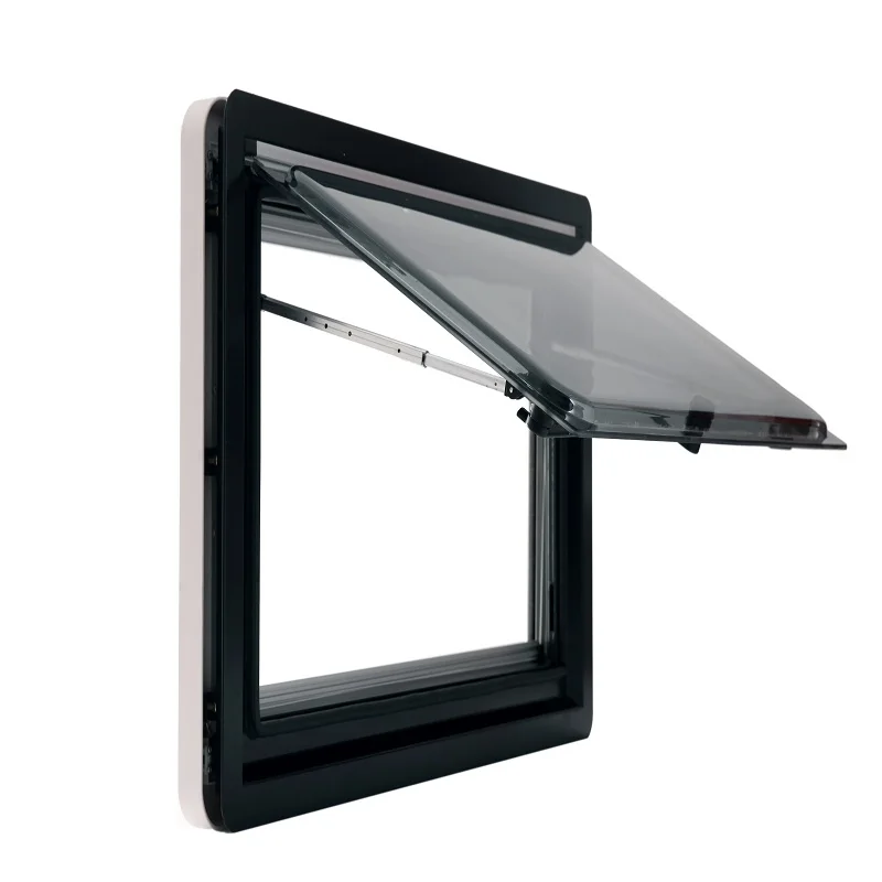 

Top Hung Side Window Right Angle Ventilation Hatch With Screen and Blind RV Caravan Motorhome MG16RW