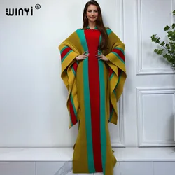 WINYI zimowa dzianinowa elastyczna sukienka maxi długa wygodna ciepła moda kaftan eleganckie damskie zimowe ubrania dla kobiet sukienki imprezowe