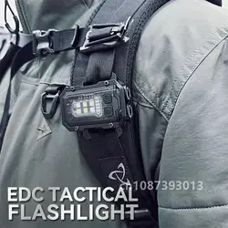EDC Tactical Flashlight Portable Mini Light Outdoor Camping Hiking Tools Molle 25mm Backpack Strap Clip USB Rechargeable