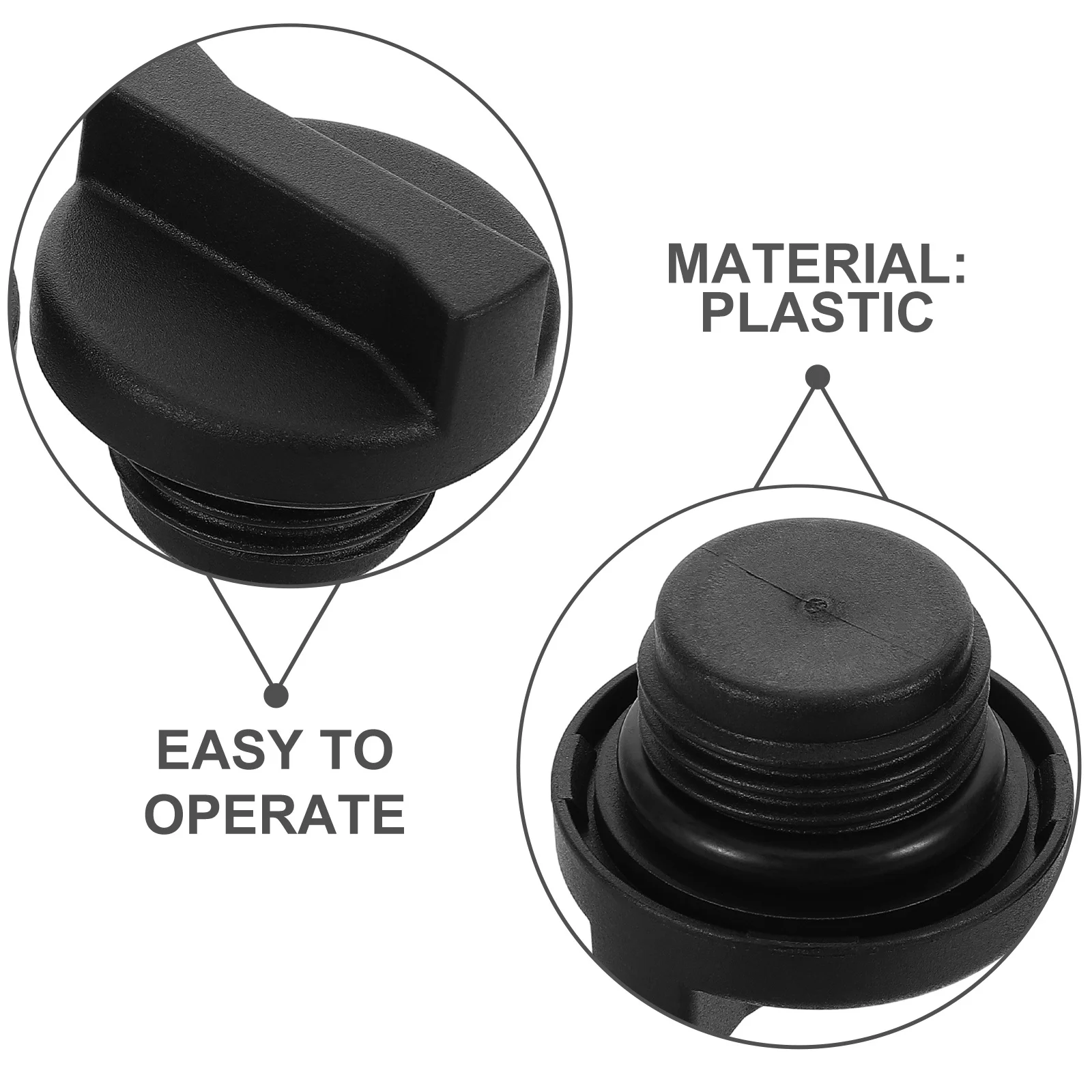 2Pcs Oil Filler Cap Universal High Temperature Plastic Durable Engine Oil Cover Replacement Easy Install Car Part