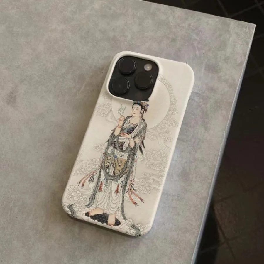 حافظة هاتف بيضاء أنيقة ذات طابع ديني تقليدي قوانيين لهاتف آيفون 16 15 14 11 12 13 Pro Max Plus غطاء خلفي