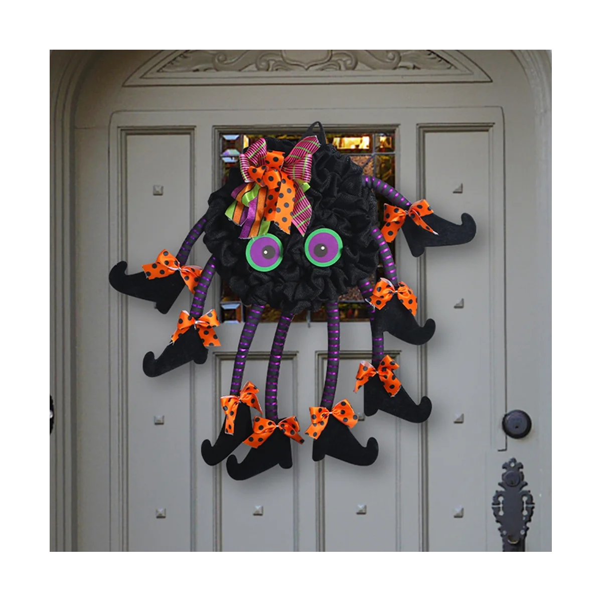 Halloween Multi Legged Witch Spider Purple Wreath Pendant Holiday Decoration Front Door Decoration Props