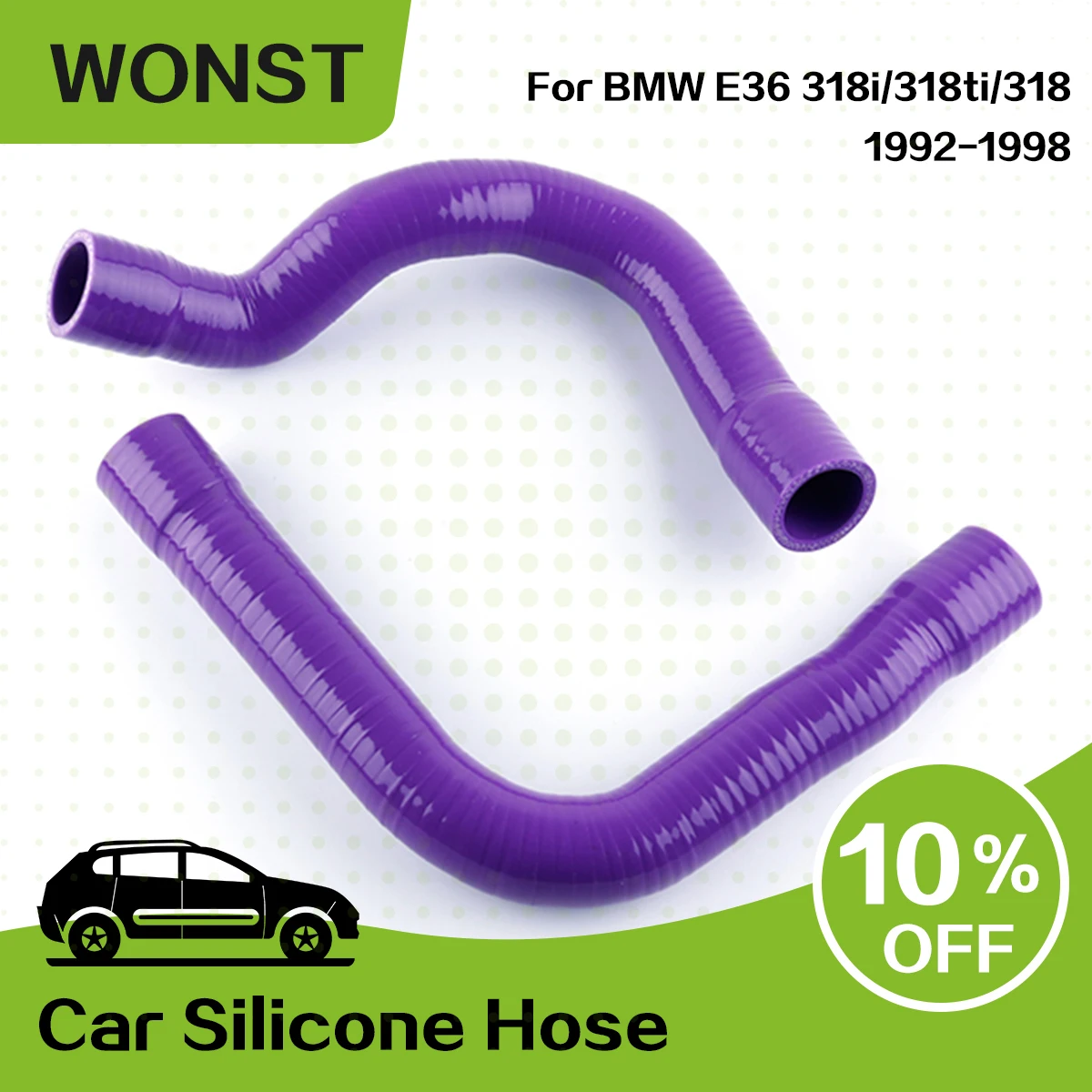 

For 3-PLY 1992 1993 1994 1995 1996 1997 1998 BMW E36 318i/318ti/318 SILICONE RADIATOR HOSE TUBE HIGH TEMP