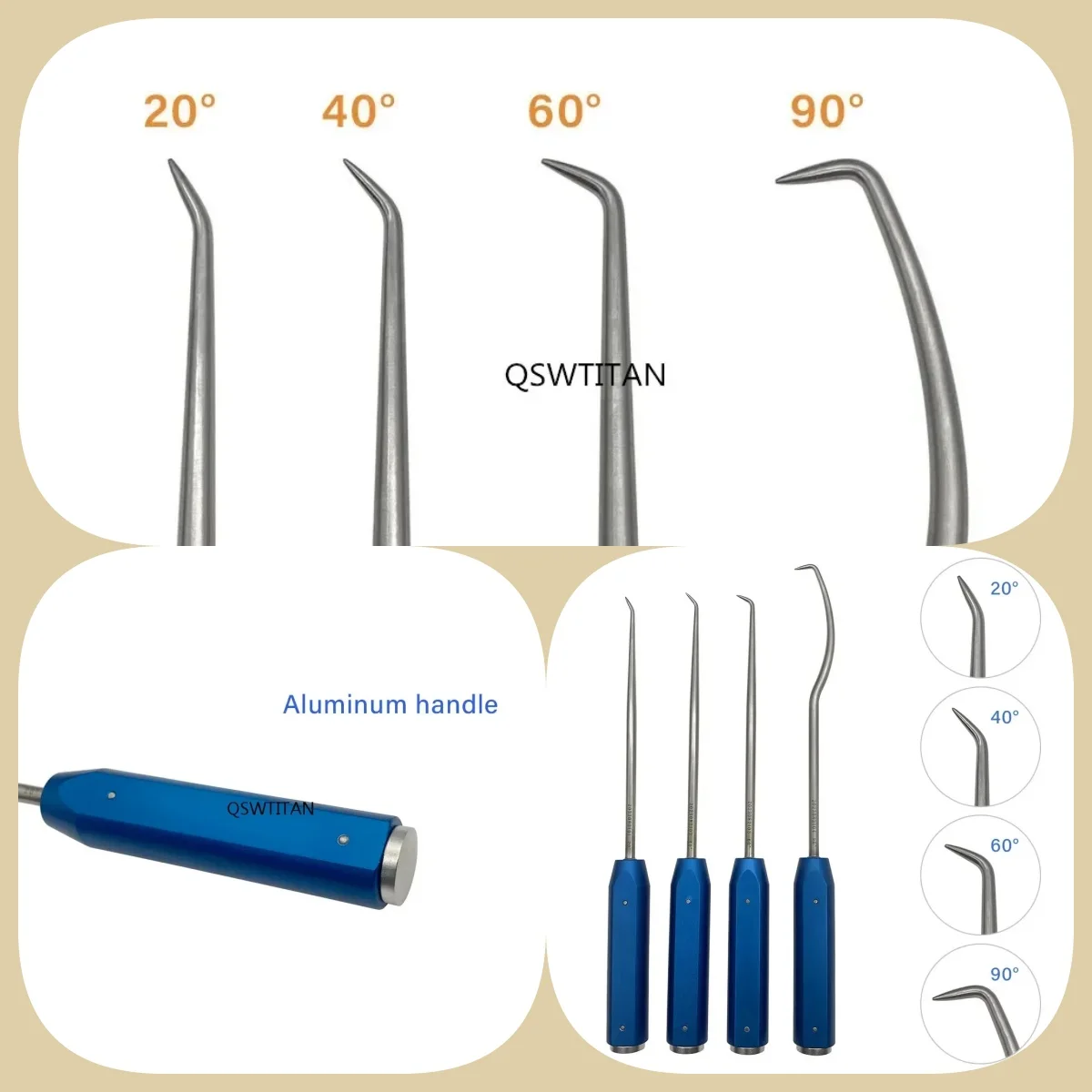 

Ортопедические хирургические инструменты для колена: хрящовое шило ACL/PCL, хрящовый конус, долото связок и костный конус