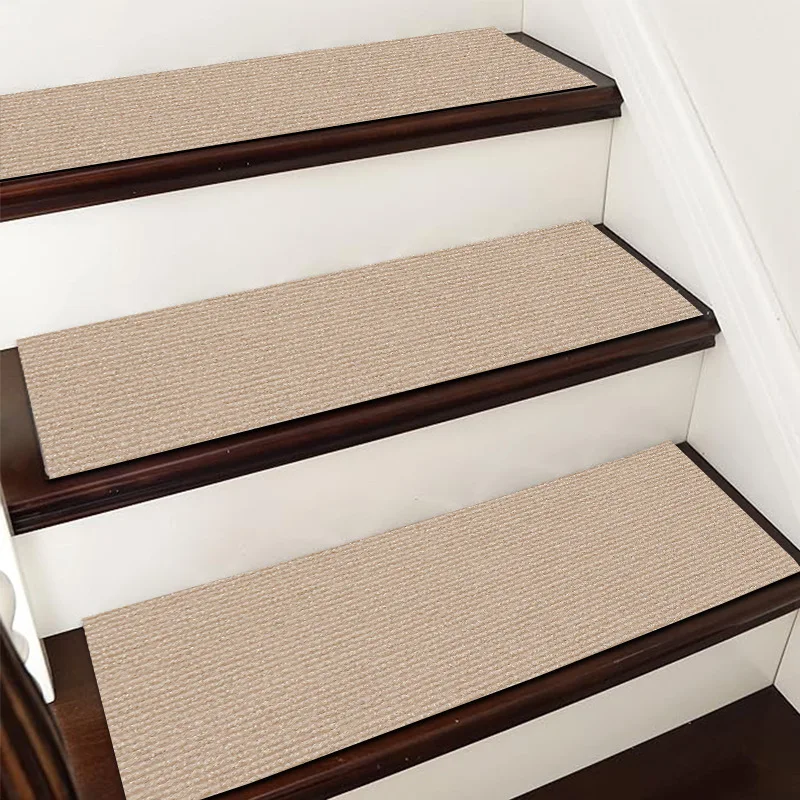 1pc 20x80cm Staircase Mat Non-Slip Self-adhesive Stair Tread Carpet Mat Soft Stripe Protection Cover Pads Home Decor
