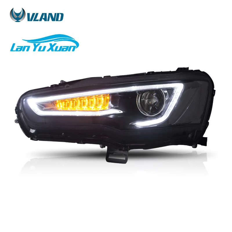 

VLAND Factory LED Headlight Head Lamp Sequentail Hatchback Lancer Head Lights 2008-2017 for Galant/Lancer Fortis
