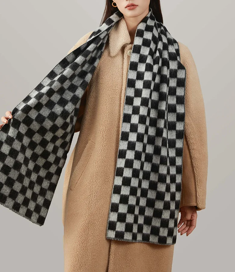 

Winter women's casual plaid warm scarf