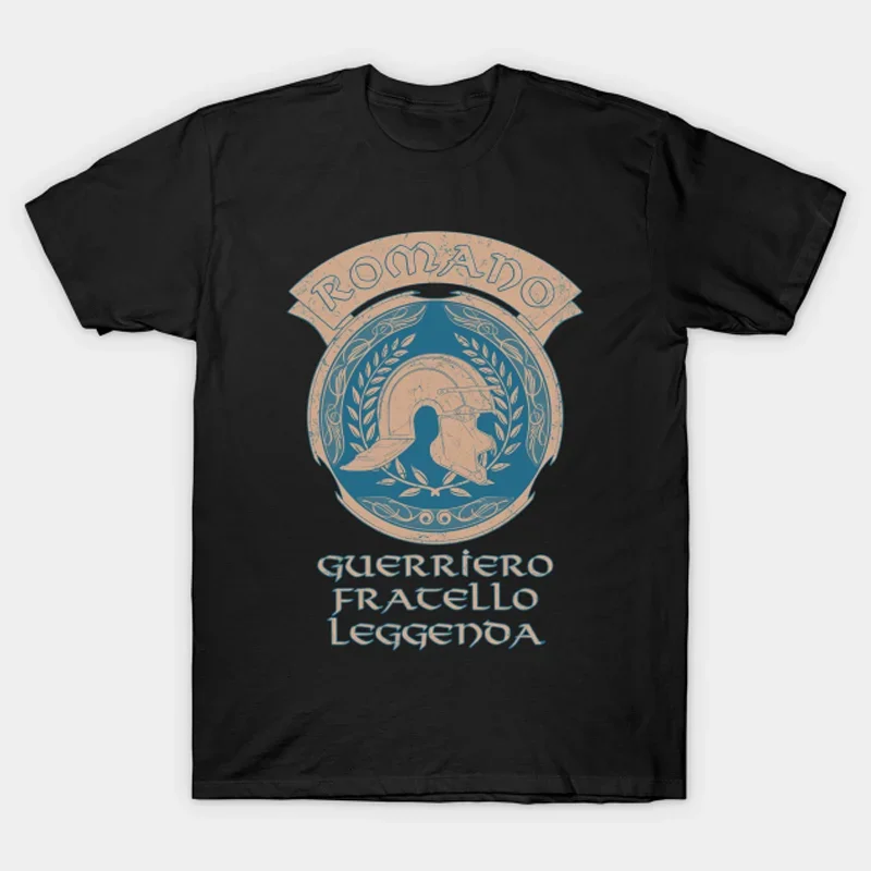 Romano Guerriero Fratello Leggenda. Camiseta con casco legionario romano, camiseta informal de manga corta con cuello redondo de algodón 100% para hombre