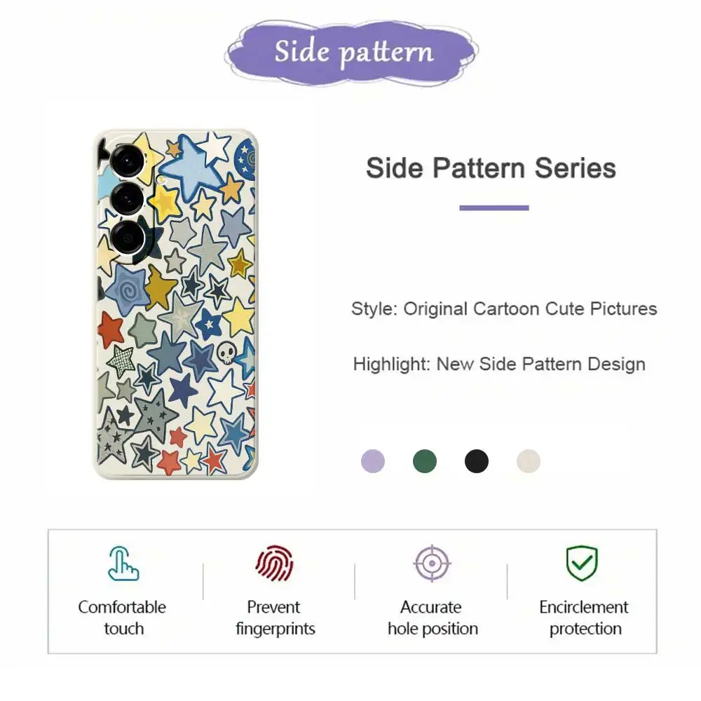 삼성 갤럭시 A56 A32 A23 A22 5G A32 A23 4G A55 A54 A53 A52 A51 A35 A34 A31 A25 A24용 화려한 별 무늬 소프트 폰 케이스