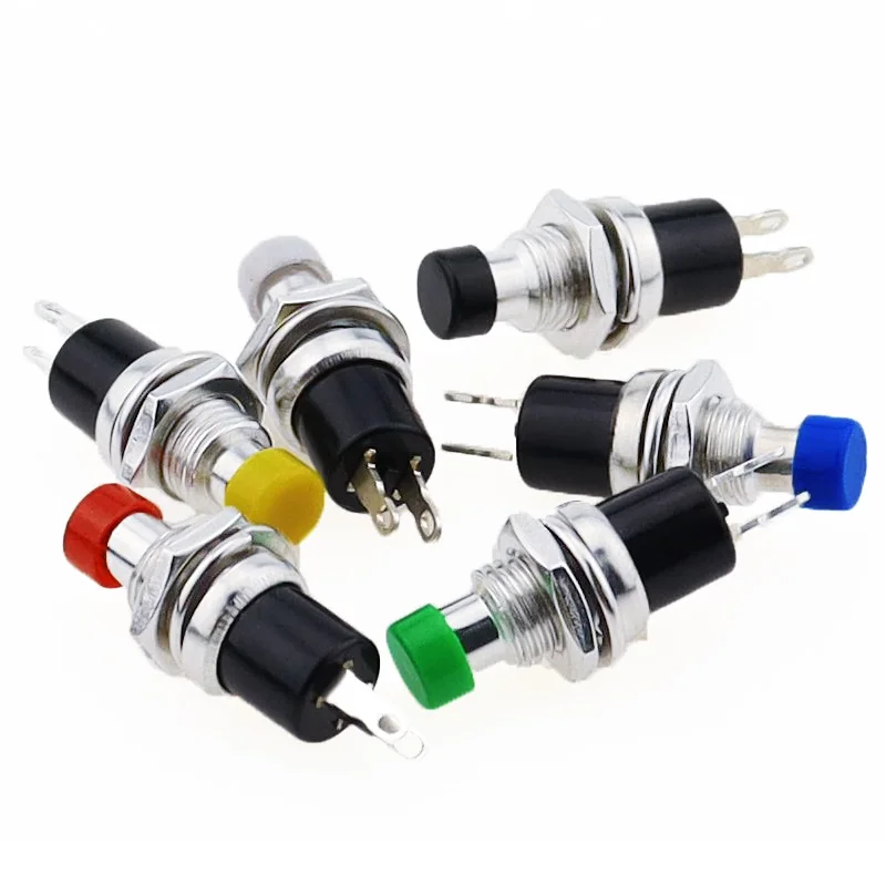 10pcs/ PBS-110 Mini Momentary Push Button Switch for Model Railway Hobby 7mm Pack on-off 1NO 1NC