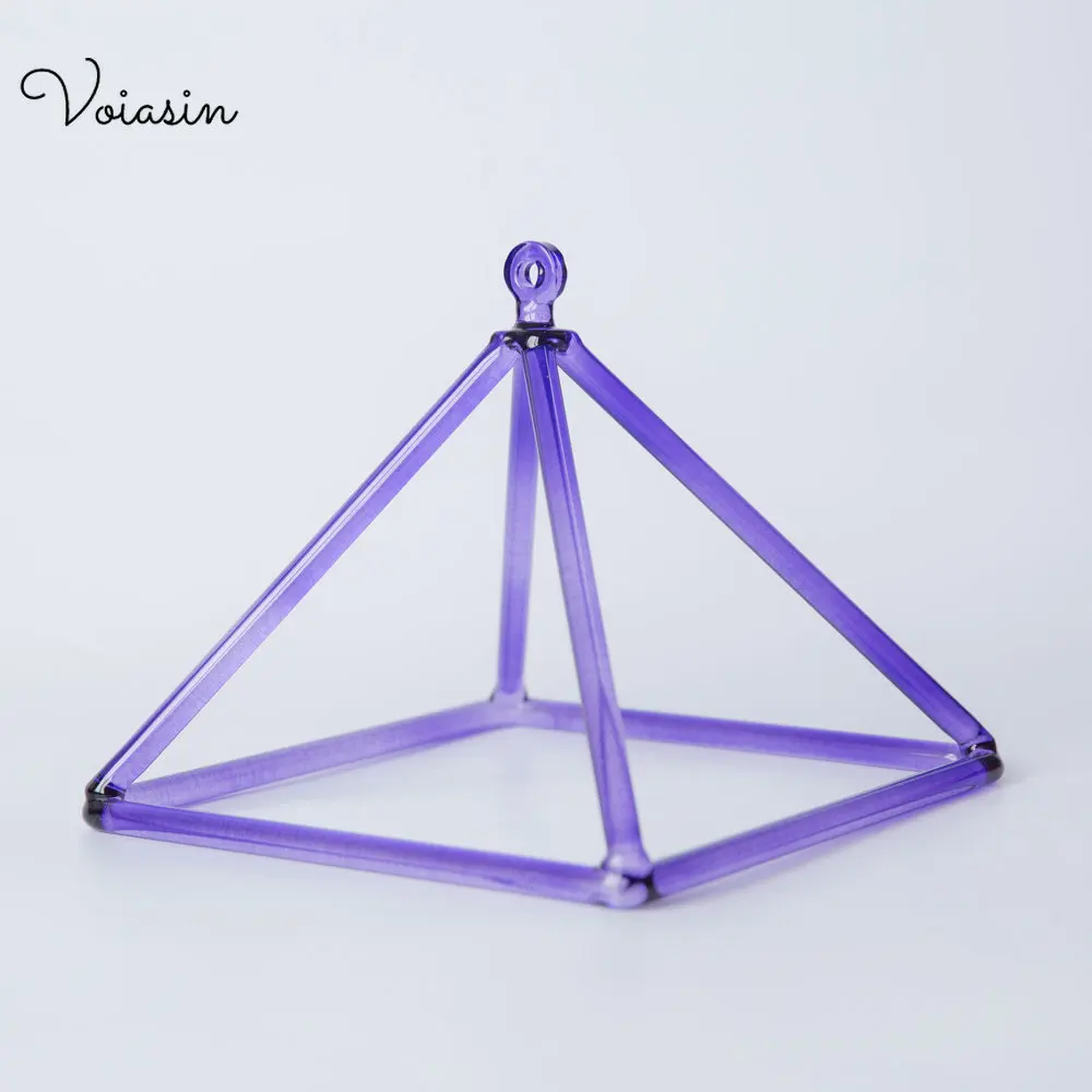 

9 10 11 12Inch Purple Quartz Crystal Singing Pyramid for Sound Therapy Triangle Meditation Musical Instrument with Free Gift