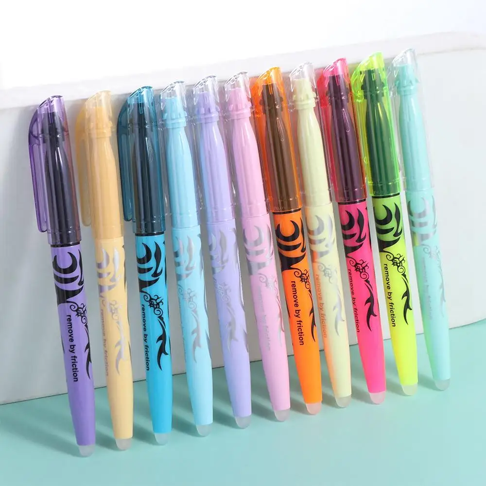 Students Stationary Writing Supplies Magic Pen With Eraser Pastel Drawing Pen Erasable Highlighters Fluorescent Markers Pen