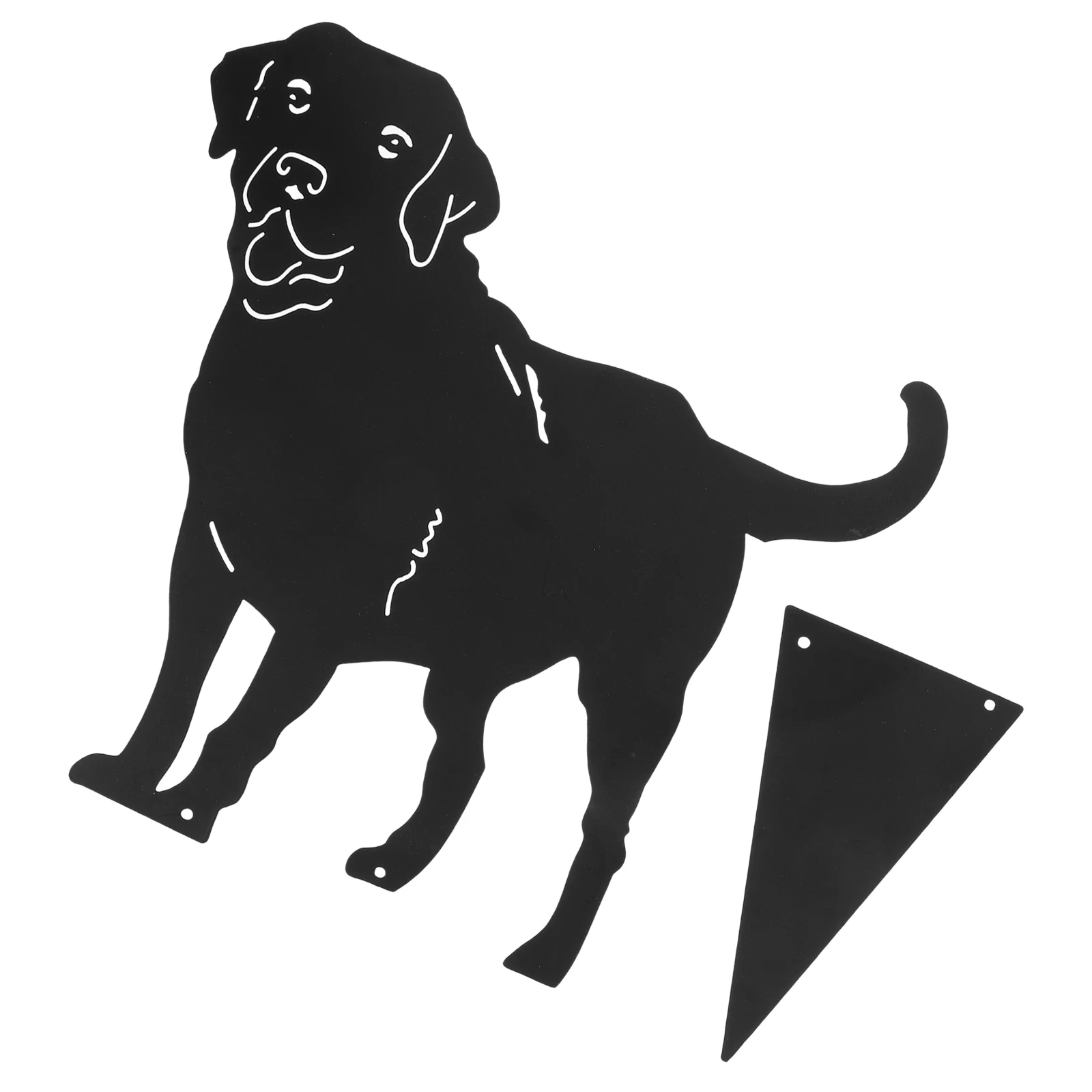 

Black Labrador Sculpture Garden Decor Yard Sign Outdoor Ornament Statue Lawn Art Dog Shape Iron Durable Smooth