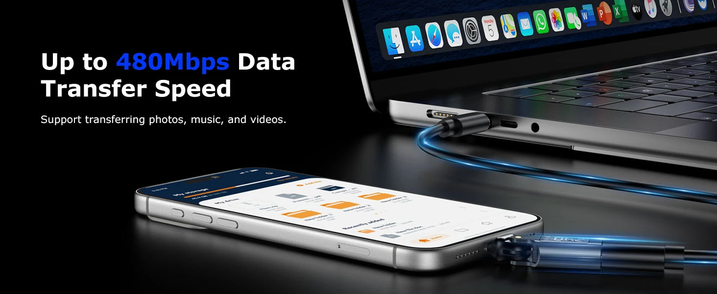 AUFU 180 Digitaler USB-C-auf-USB-C-Adapter mit Display, PD240W Schnellladung, USB-C-Buchse, OTG-Konverter für Samsung, iPhone, Laptop – Detail 14