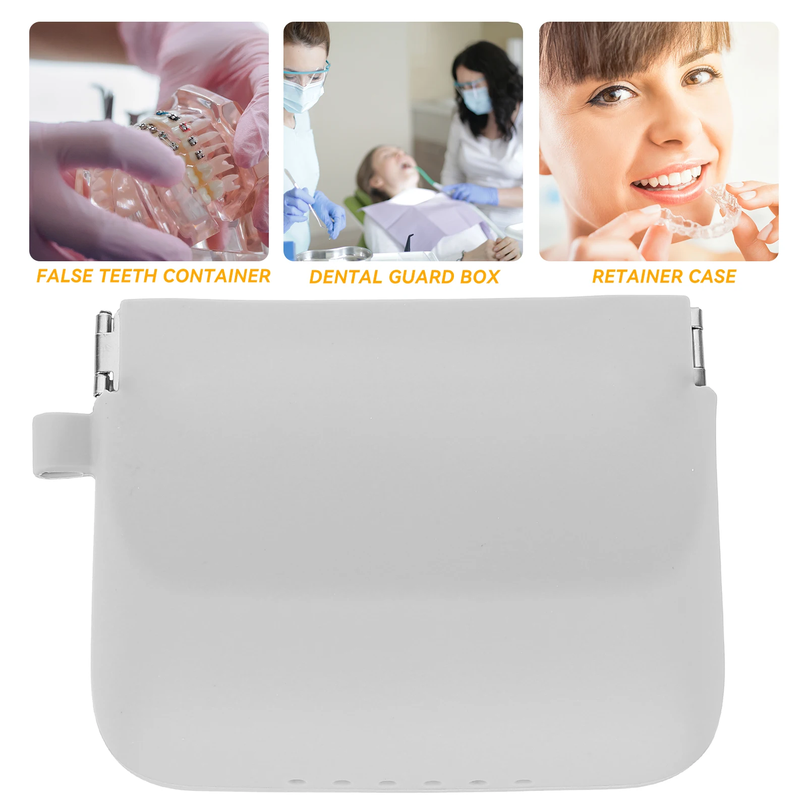 

Silicone Denture Box Storage Case Large Capacity Retainer Holder Portable Travel Mouthguard Container Case Odor Free Bacteria