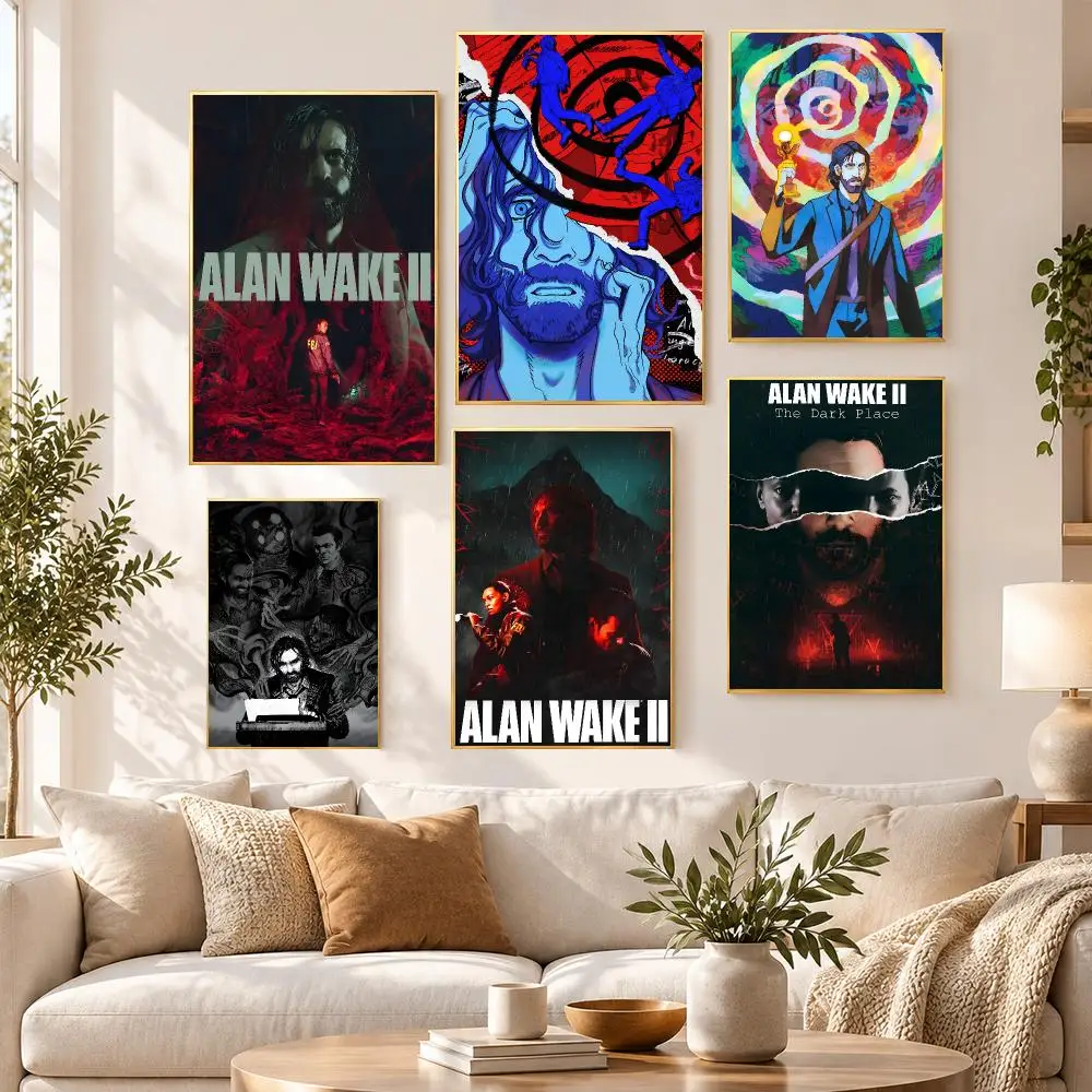 Game Gaming Action Modern Alan Wake Poster HD Waterproof PP Self Adhesive Aesthetic Bedroom Dorm Gaming Room Home Decor Gift