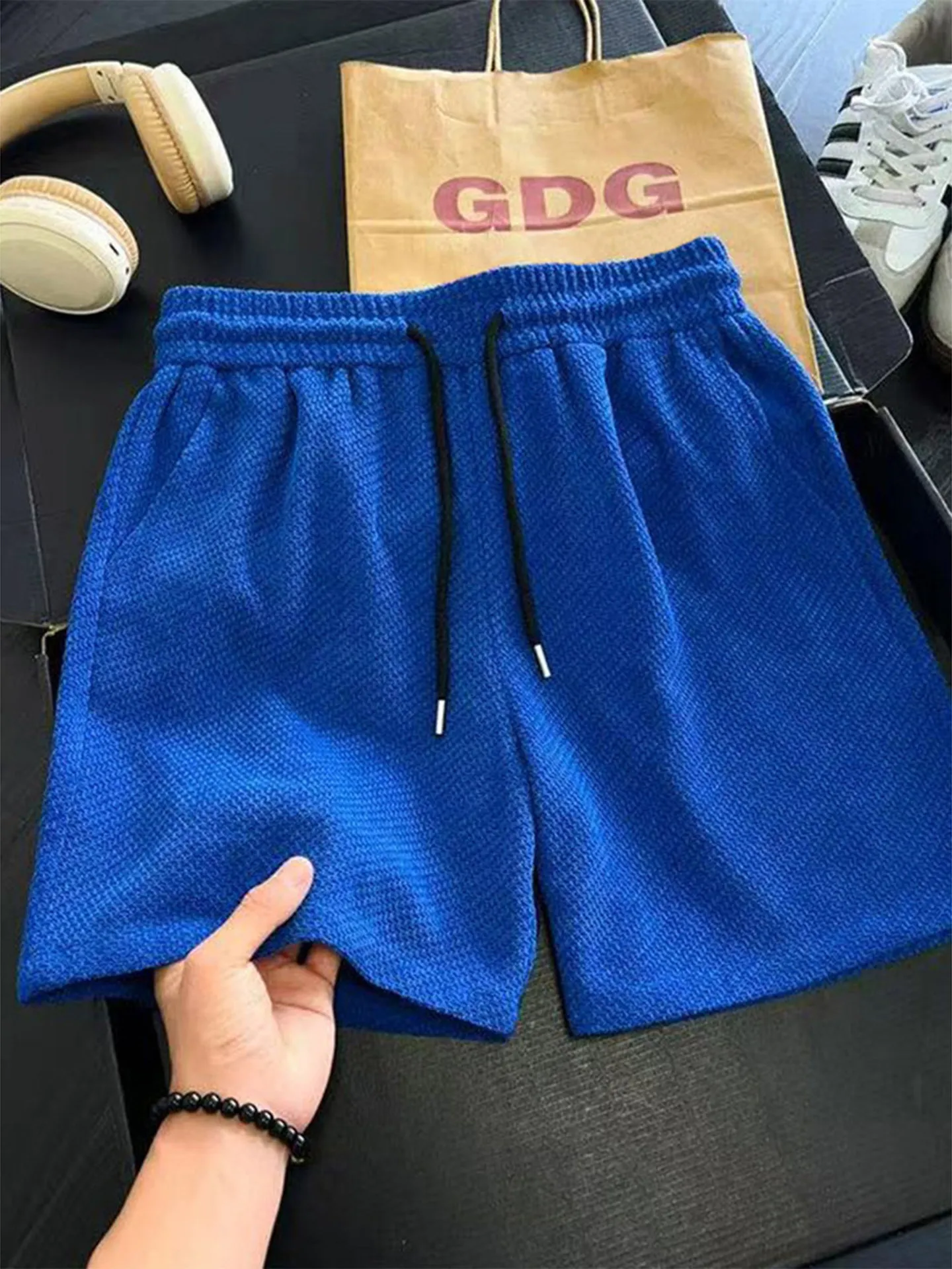 Lightweight Breathable Dragon Scale Pattern Sports Shorts Men's Summer Thin Texture Sensation Casual Loose Fit Fourths