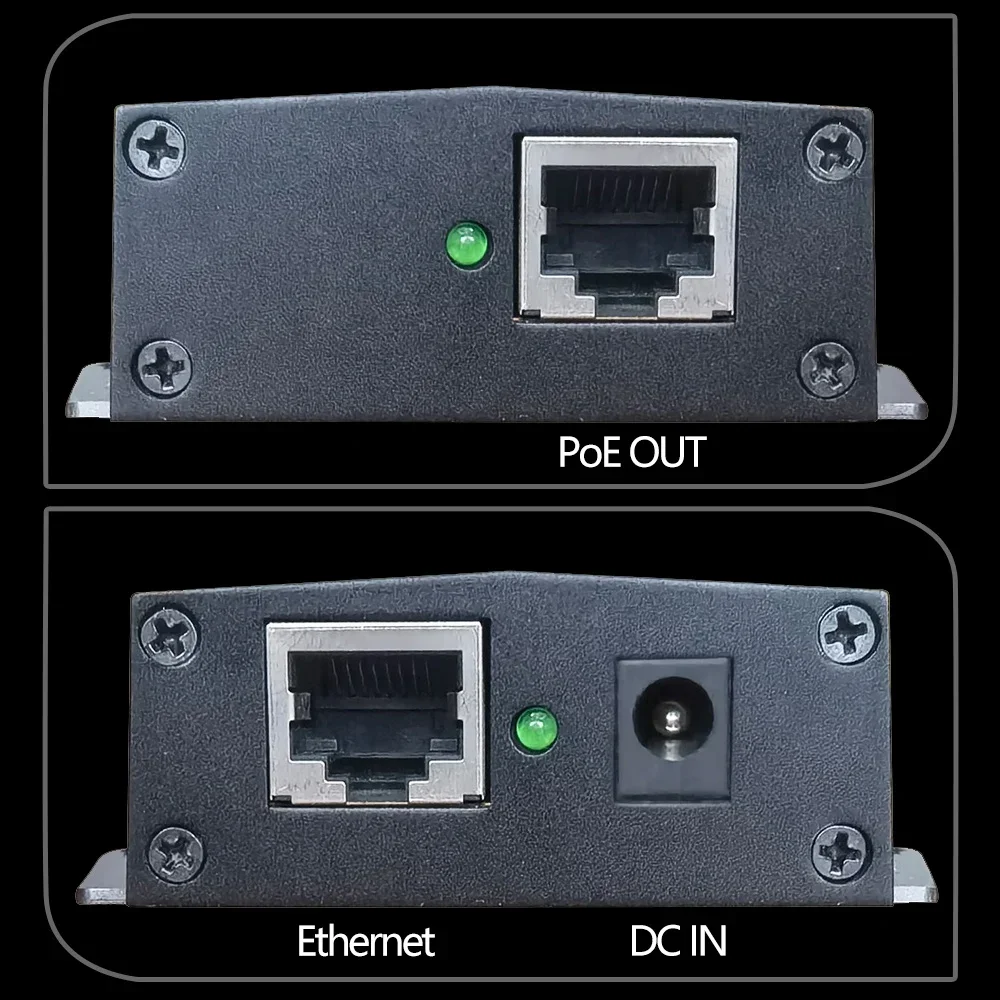 Imagem -02 - Injetor Gigabit Poe 10 Mbps 100 Mbps 1000mbps Compatível com Ieee802.3af em Porta Única bt 18w-90w Alimentação para Saída do Dispositivo Poe 44v57v