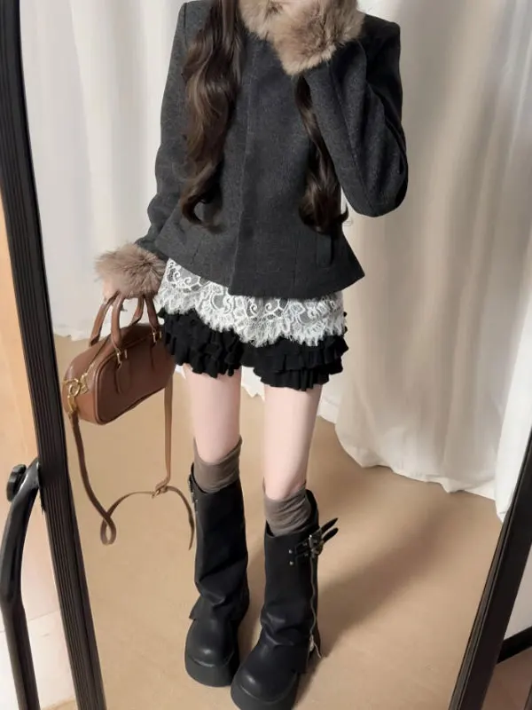 

Retro Gentle Faion Slim Fit ort Jaet Sli Personali Top Winter Outerwear for Small Figures Travel Work Outdoor Dai...