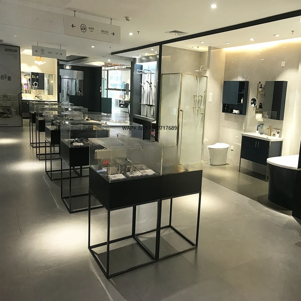 

Machuan Modern Style Iron Bathroom Toilet Sink Faucet Display Rack-Durable White/Black Colors Customizable Size