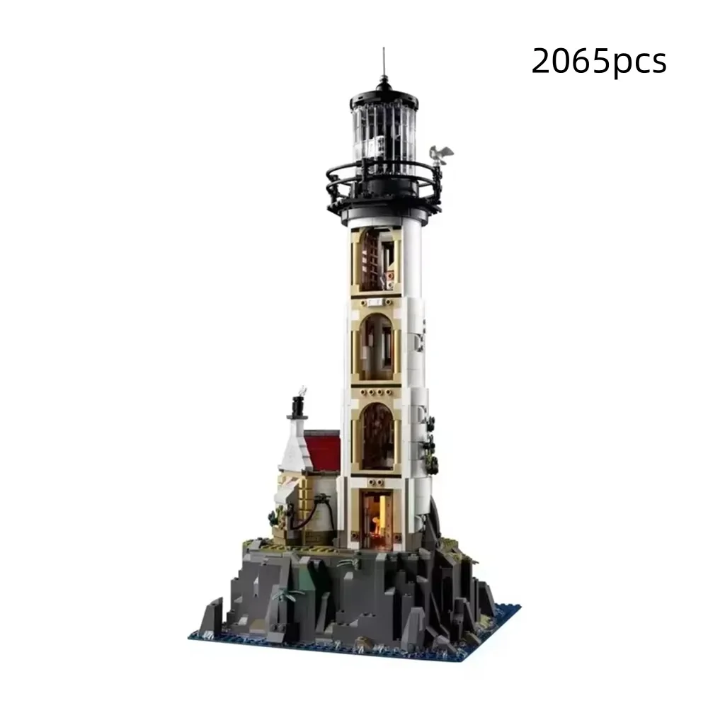 

2065pcs brick electric lighthouse home decoration model Christmas holiday birthday gifts boys and girls toyS