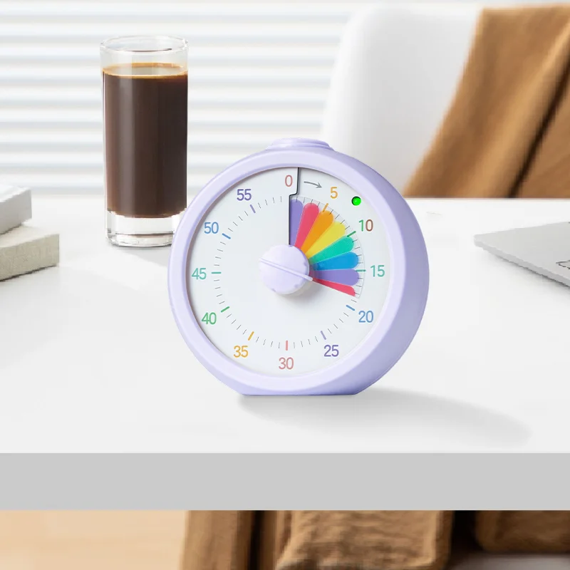 60 Min Visual Countdown Timer Silent Dual Volume Mechanical Time Management Timer Pomodoro Clock for Kids Adults Study