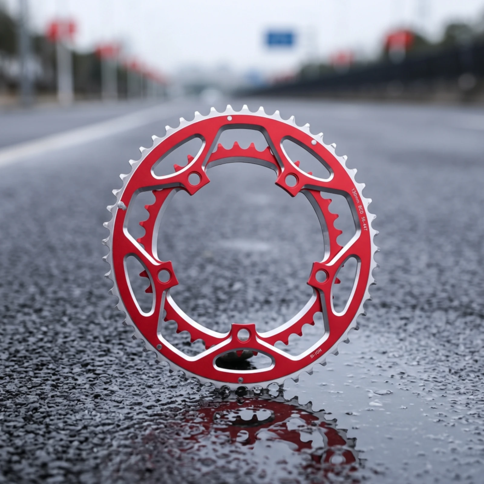 Chainring with 56T 44T Forged Double Chainring Component High Strength al7075 for Cyclists