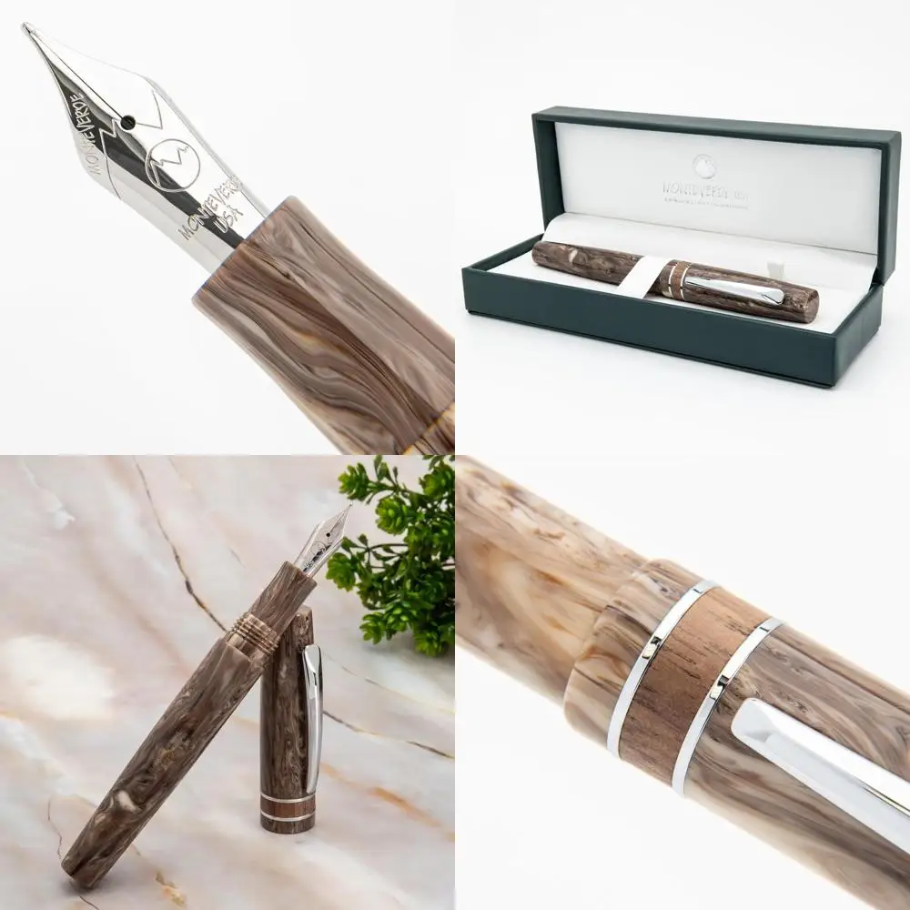 

Роскошная перьевая ручка Baobabs с широким наконечником бежевого цвета с бесплатными чернилами объемом 15 мл, идеальный подарок для письма для любителей и мероприятий