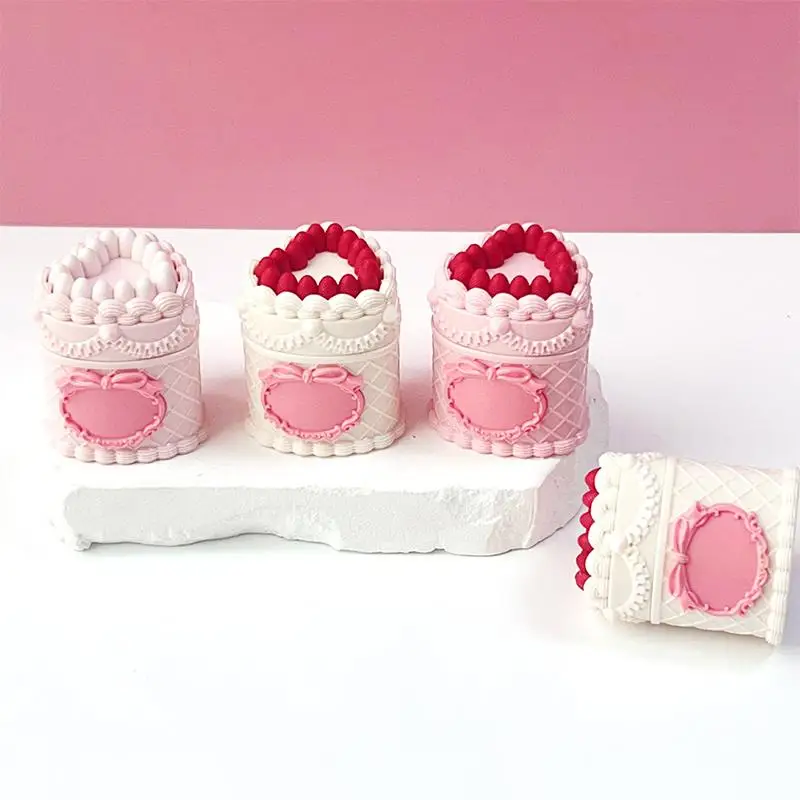 HOT！5g Cute Cake Shape Lip Gloss Jar Lip Glaze Empty Container Cosmetic Package Material DIY Cosmetics Reusable Sample Bottles