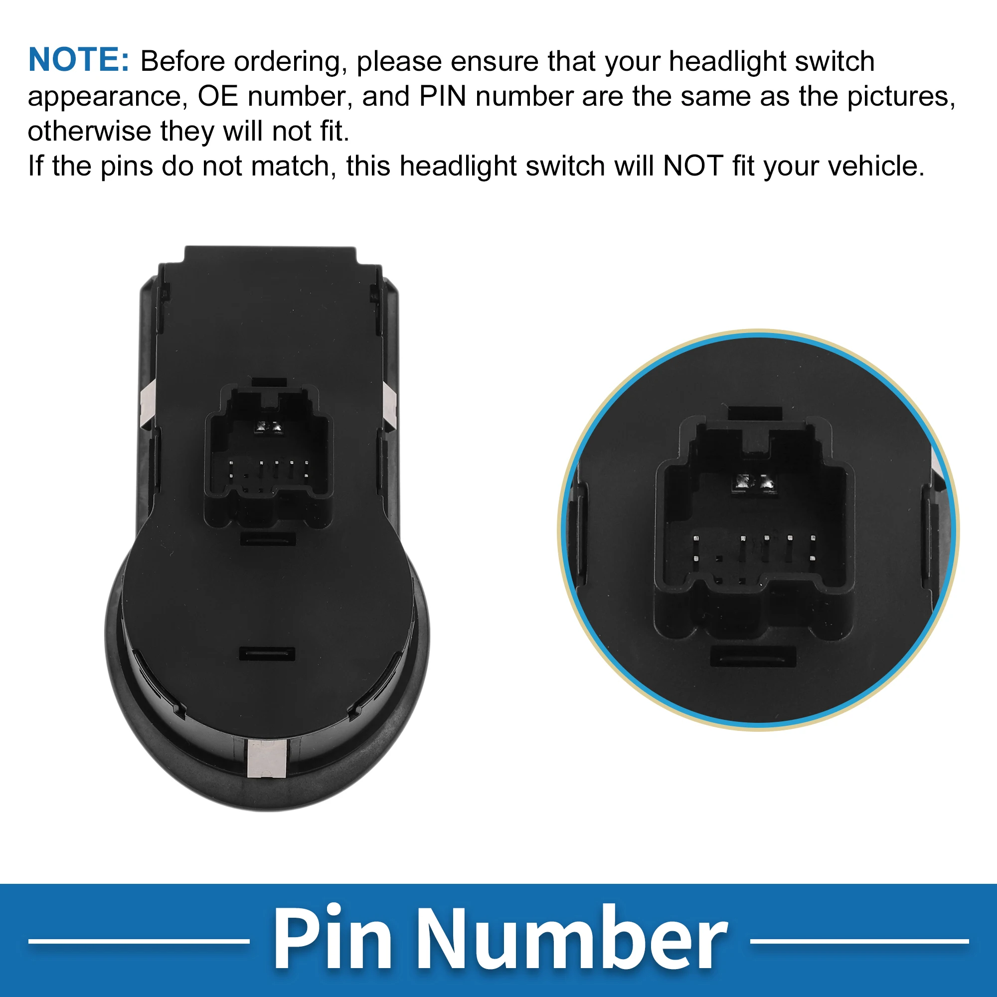 UXCELL No.92218815/1S11476/HLS1609/D1543J Interruttore fari per Chevrolet Camaro 10-15