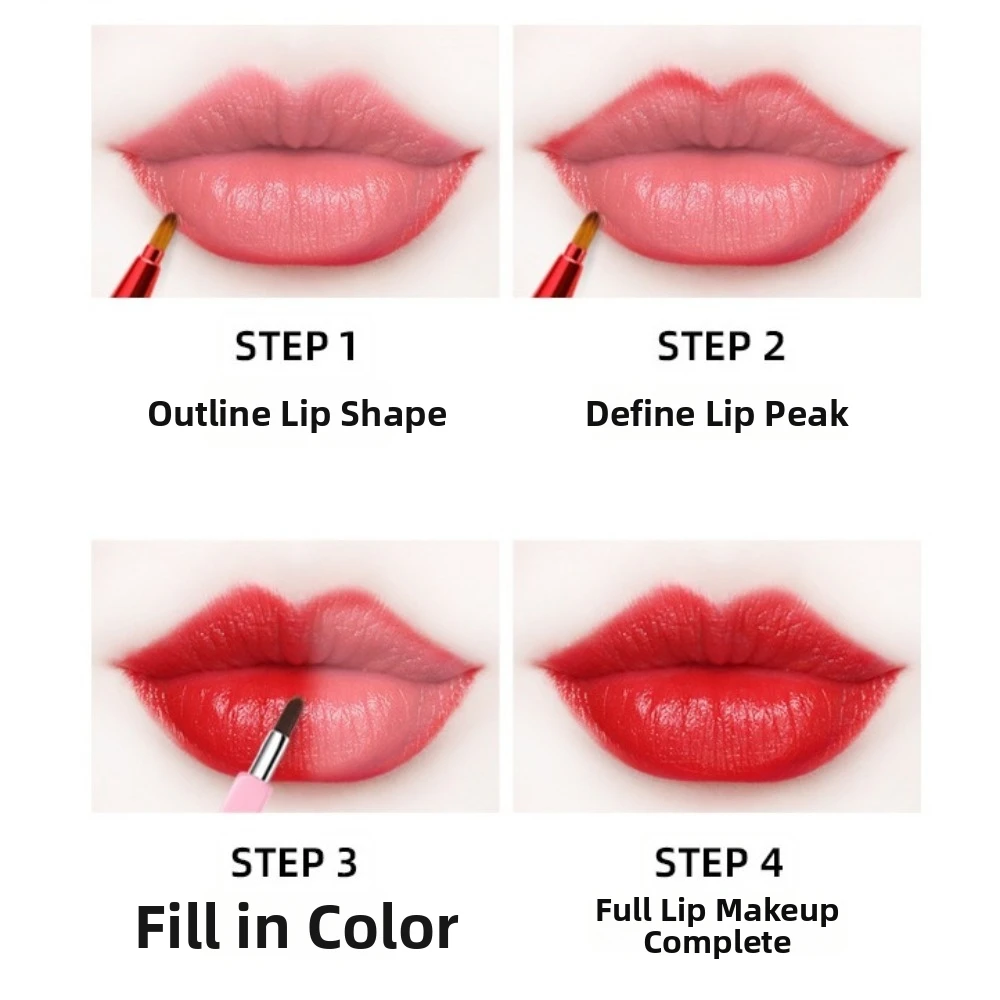 Telescopic Retractable Lip Brush Brow Brush Lip Liner Lip Gloss Brush with Protect Cap Concealer Brush Lipstick Brush