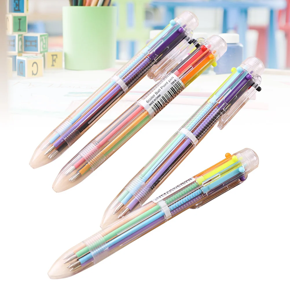 20Pcs Retractable Roller Ball Pens Creative Six Color Ballpoint Pen School Office Stationery Supply retractable pens