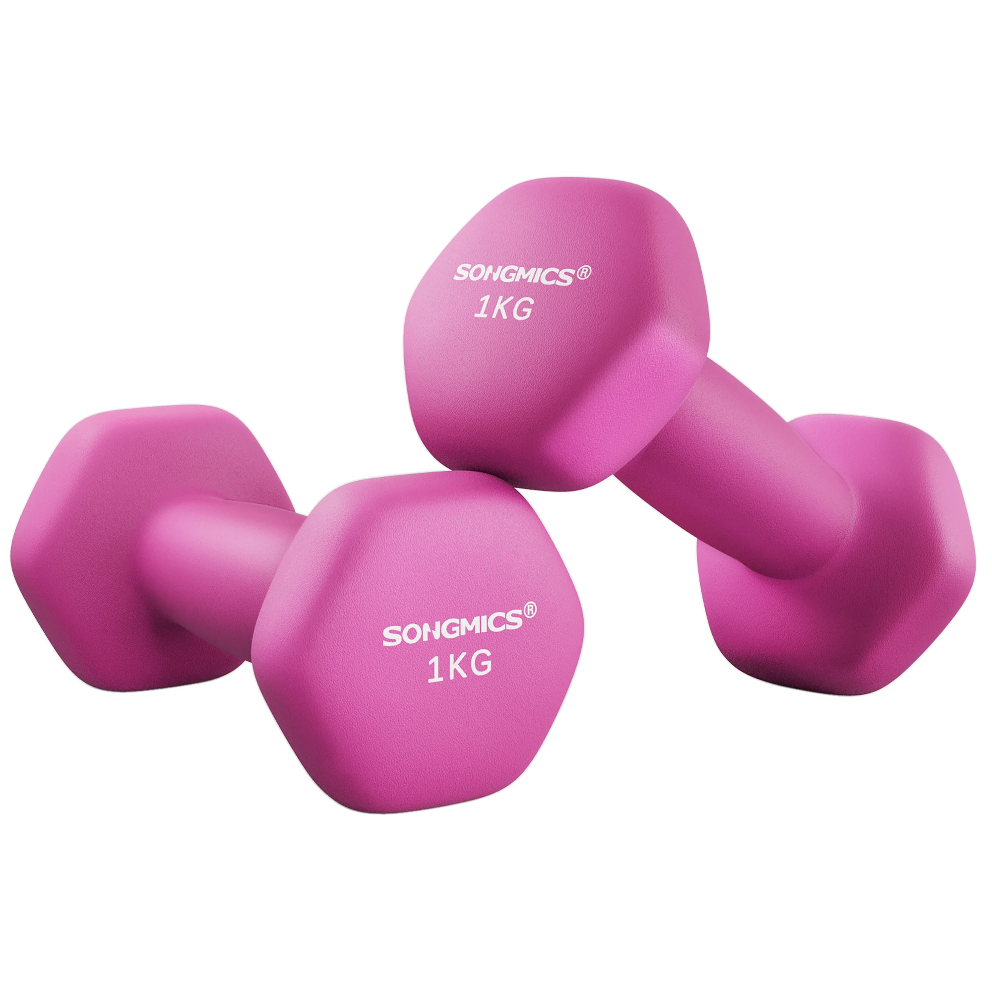 SONGMICS Kurzhantel Hanteln, (2er Set Neopren-Beschichtung, Hantelset, Kurzhanteln, Hexagon), 1KG-2KG-3KG-4KG-5KG 3