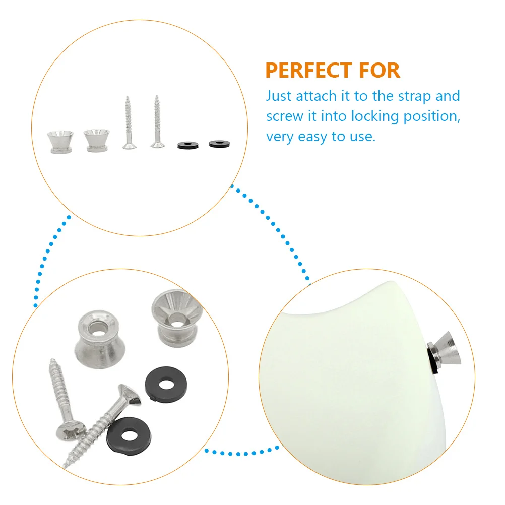 

Guitar Strap Metal Locks Golden Accessories Electric Acoustic Fall Prevention Durable Buckle Anti Slip Tail Nail Strap Button