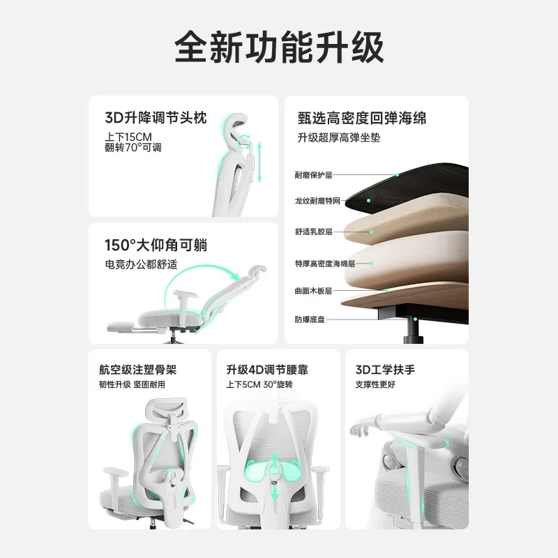 Sitzendes und bequemes Büro, Rückenlehne, Sitzstudie nach Hause