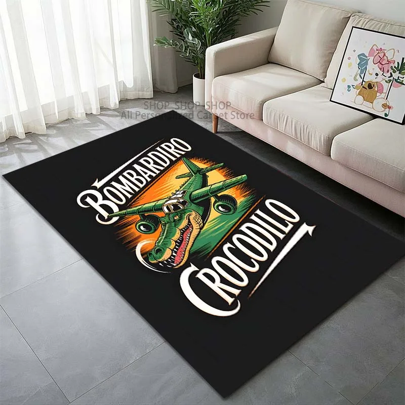 Interesting Virtual Italian Brainrot Pattern Carpet for Living Room Bedroom Sofa Home Decor Non-slip Floor Mat Luxury Gifts
