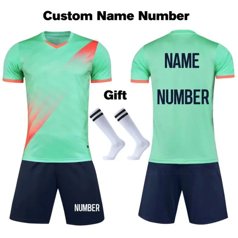 Boys Football Jersey tracksuit Child Soccer Sports Uniforms Kids Play Ball Sportswear Kits vest children's football suit Socks